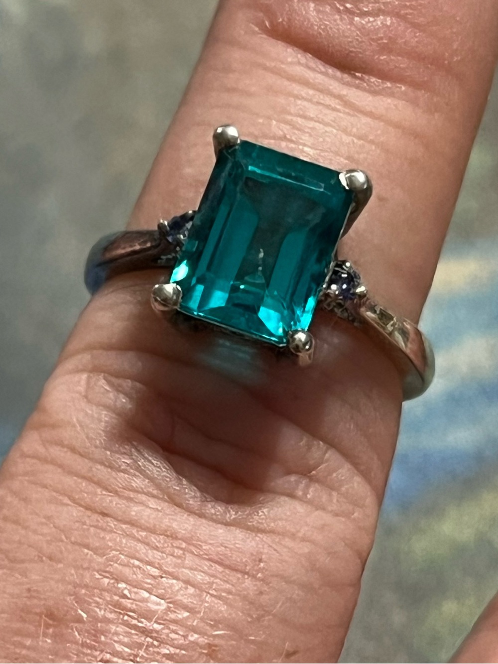 Chuck Clemency STS Sterling Silver 925 Tourmaline Amethyst Ring - Size 5.75